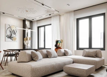彩色藝術元素! 寧靜的灰白色現代家居空間設計
