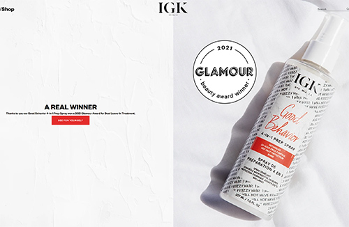 美国连锁美发品牌IGK网站设计