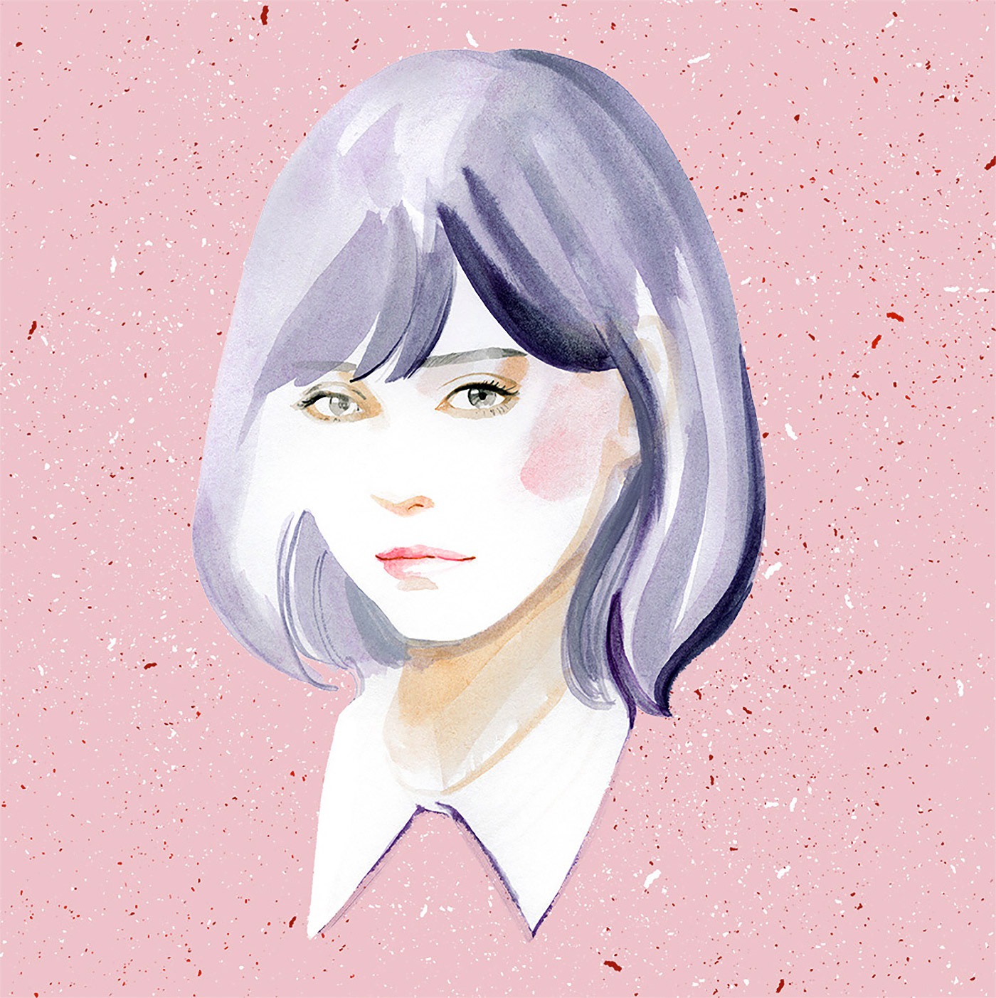简单的笔触和最少的色彩,日本艺术家Terumi Arai华丽的肖像插画