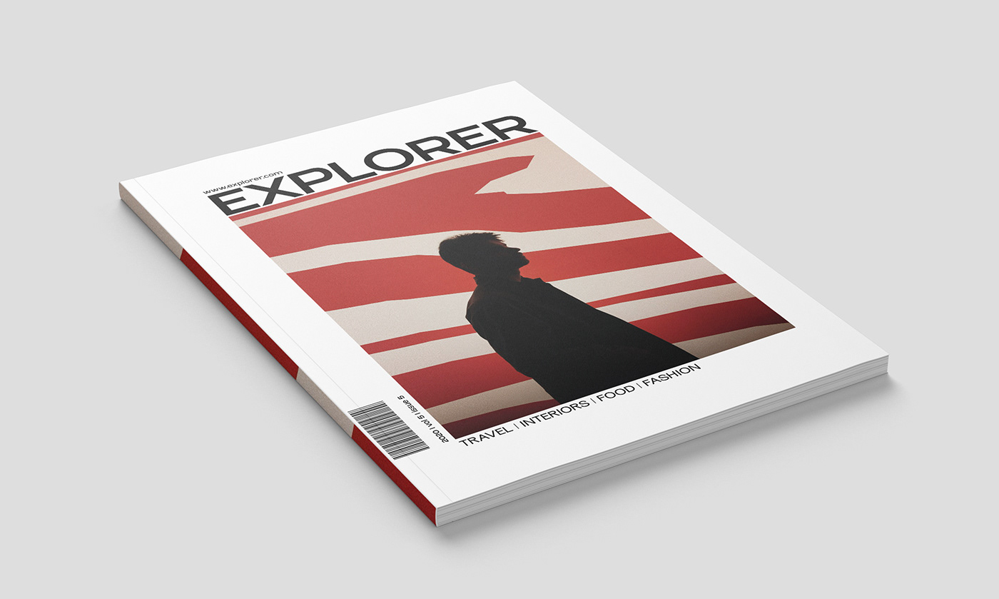 极简风格的EXPLORER杂志版式设计