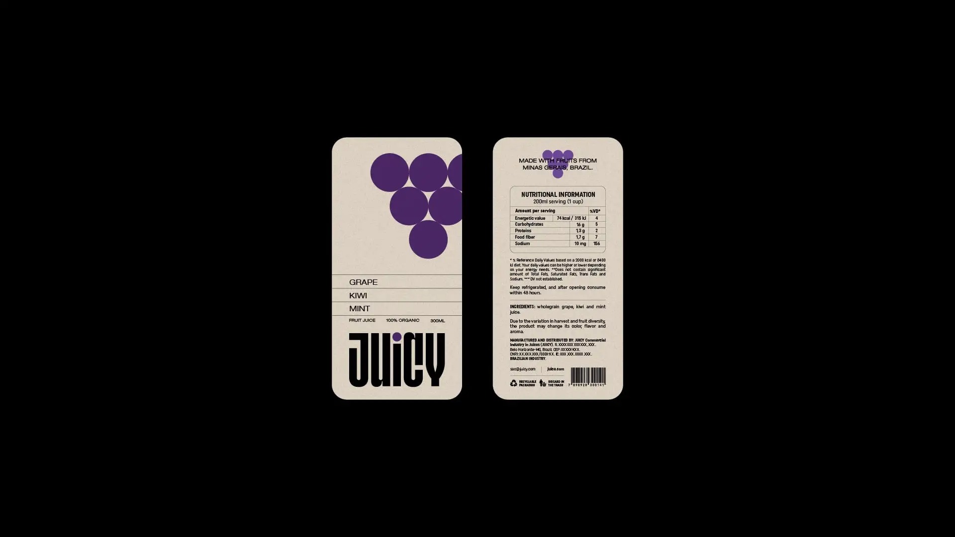 Juicy天然果汁品牌包装设计