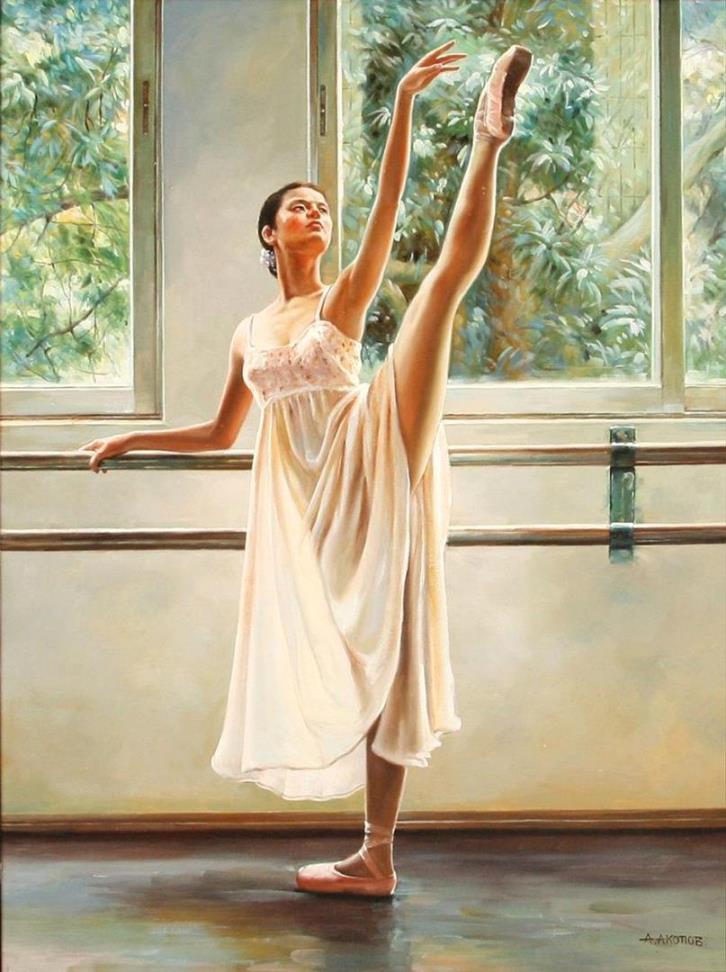 俄罗斯当代画家Alexander Akopov画笔下的芭蕾舞演员