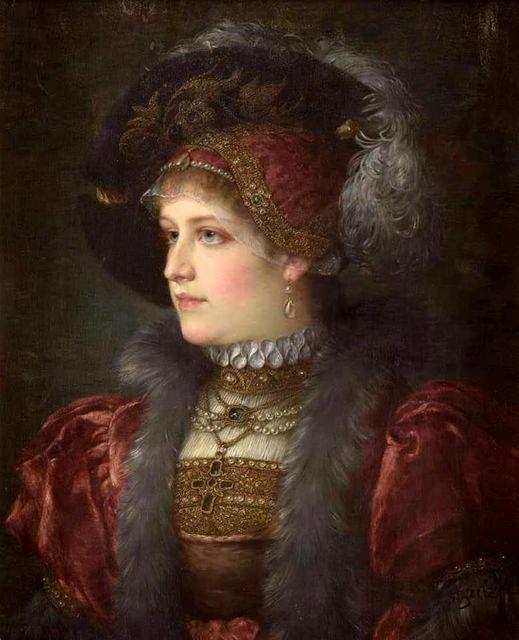 奥地利画家Anton Ebert(1845 - 1896)肖像画作品