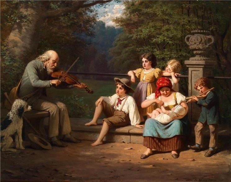 奥地利画家Anton Ebert(1845 - 1896)肖像画作品