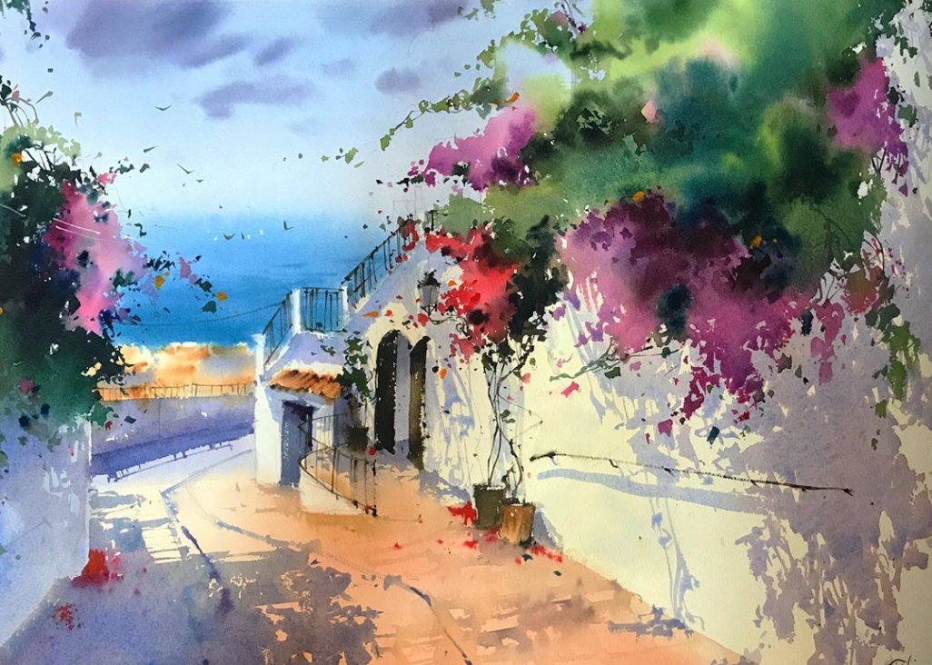 西班牙Blanca Alvarez水彩风景画欣赏