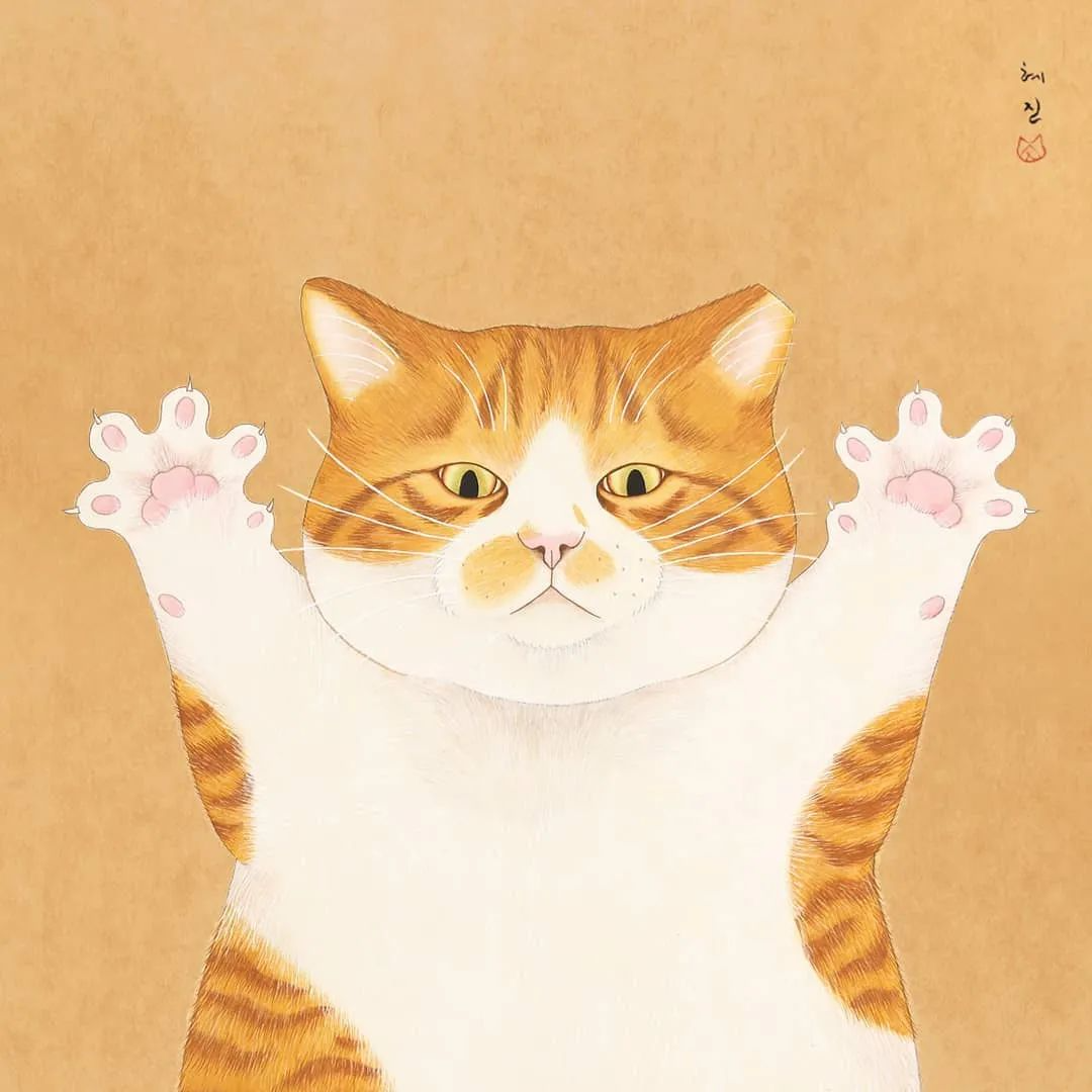 萌帅又可爱！韩国hyejin_catart可爱猫咪插画