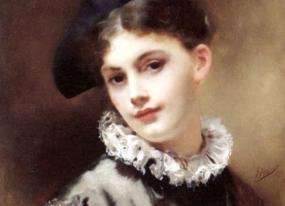 法國藝術家Gustave Jean Jacquet女性肖像畫作品