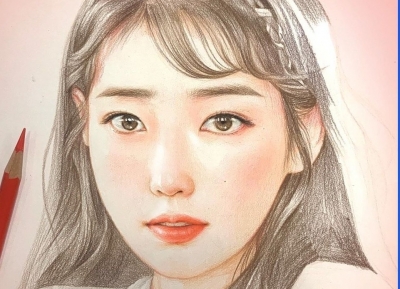 韩国画师Hyunpeach女性人物彩铅画 ​​​​