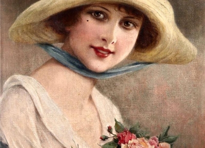 法國畫家Francois Martin-Kavel(1861-1931)女性肖像油畫作品