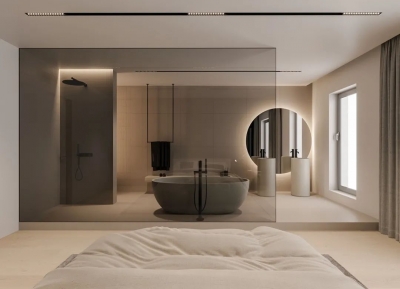 浴室與臥室融為一體！套間浴室設計欣賞