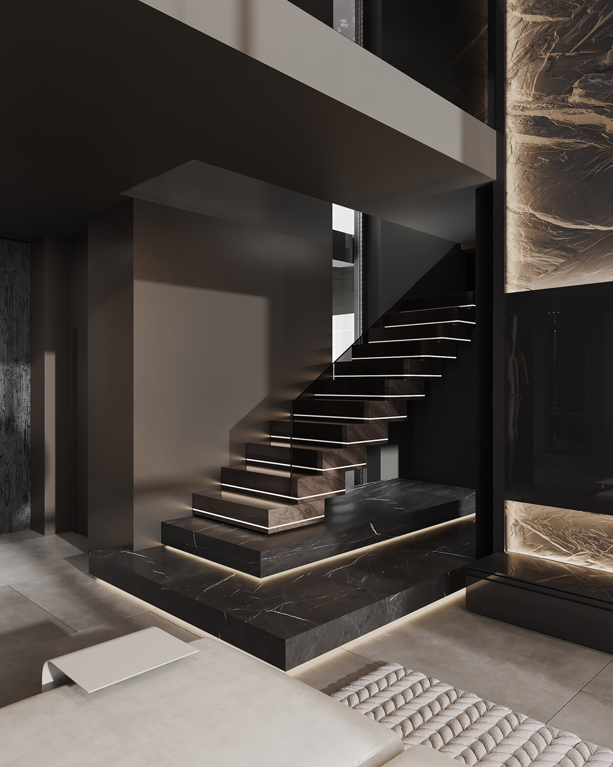 黑色+灰色打造个性的品质豪宅