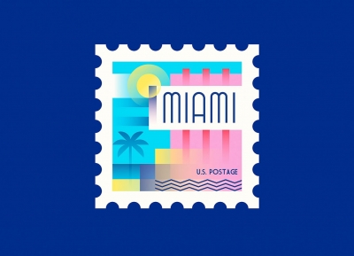 Makers Company：郵票風格的世界城市插畫