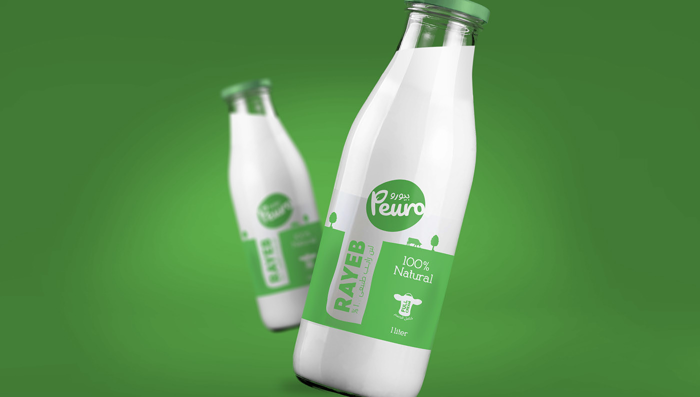 Peuro极简风格牛奶包装设计
