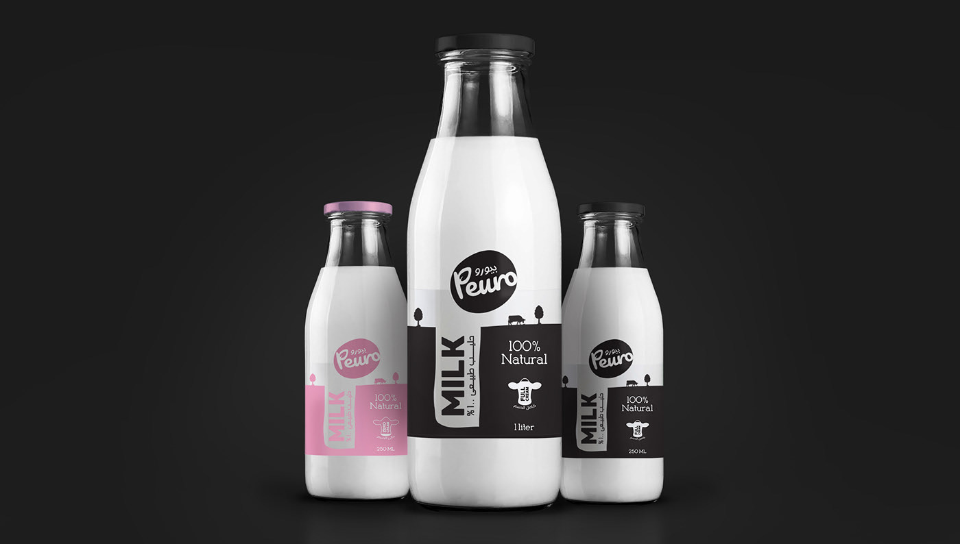 Peuro极简风格牛奶包装设计