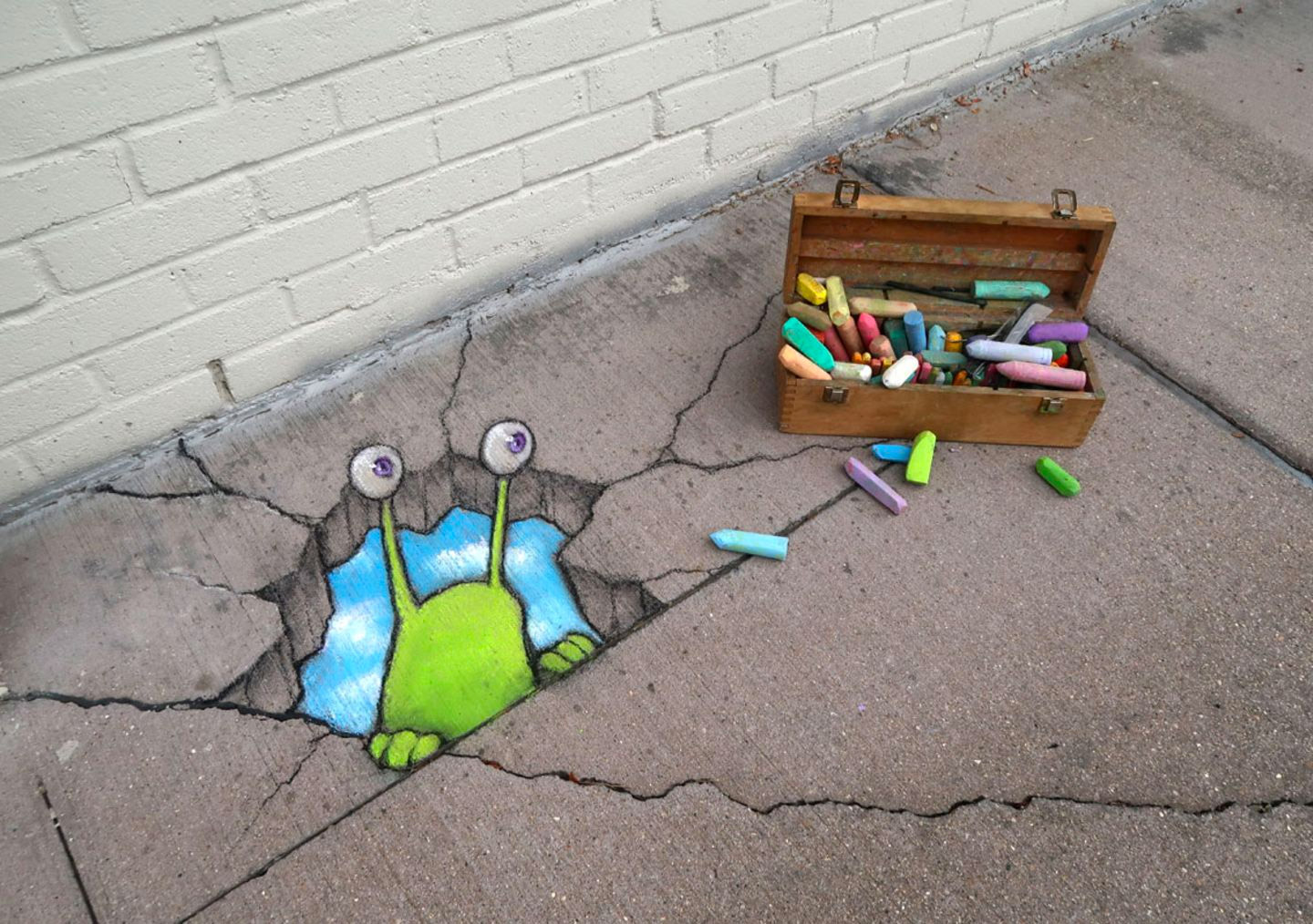 David Zinn令人叫绝的街头粉笔艺术