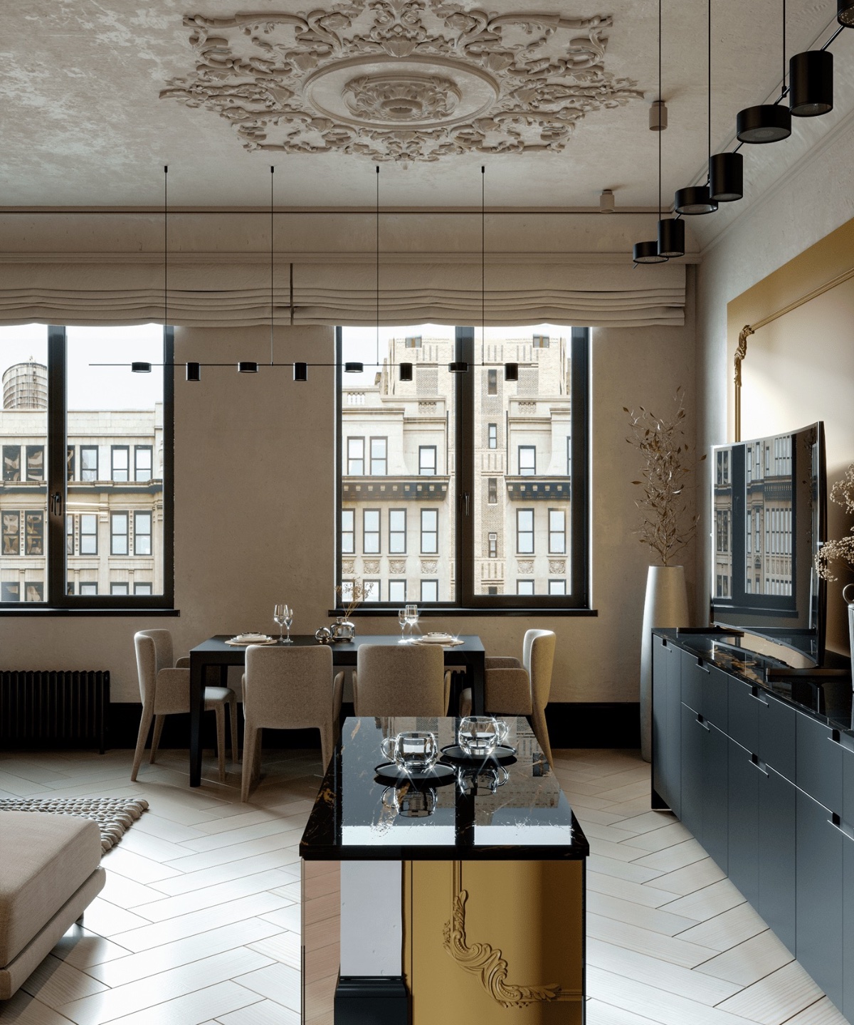 37个新古典主义风格家居餐厅设计