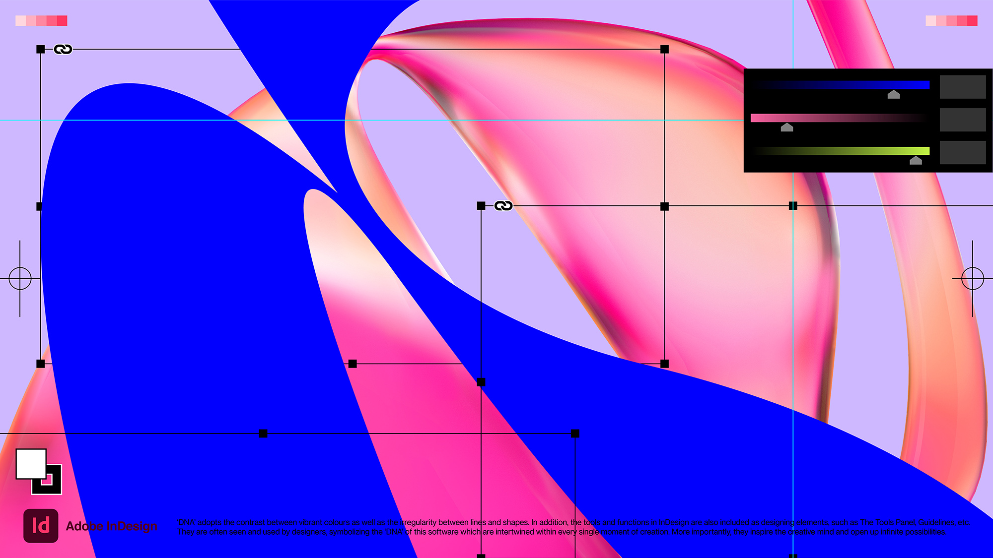 为Adobe InDesign 打造的多彩 DNA 视觉设计