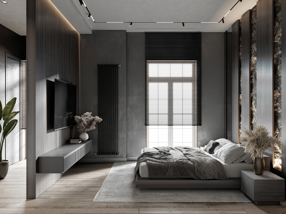 灰色大理石点缀，现代华丽室内装饰
