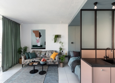 色彩搭配和高效利用空间的绝佳案例：30平米小公寓设计