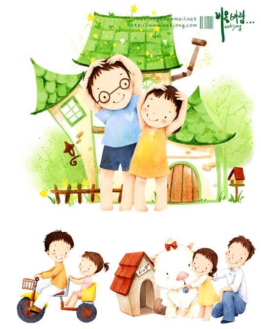 韩国WEBJONG温馨家庭插画欣赏