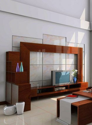 客厅电视墻效果图设计欣赏