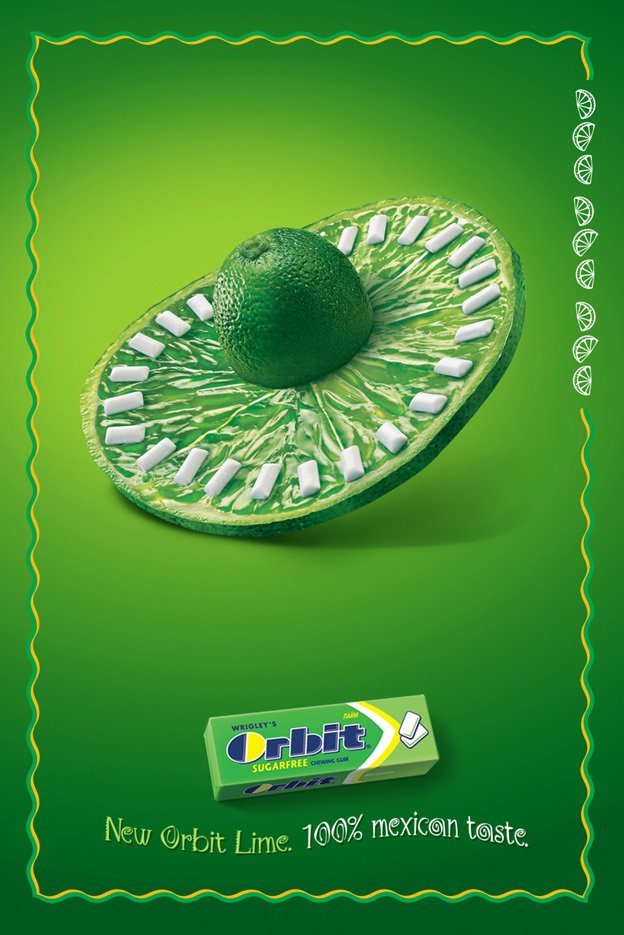 箭牌 Orbit Lime口香糖广告创意欣赏