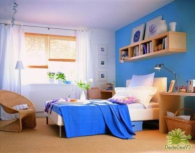 蓝色系风格卧室欣赏