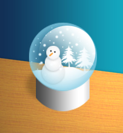PS制作圣诞冰晶透亮的雪球