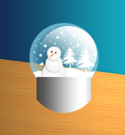 PS制作圣诞冰晶透亮的雪球