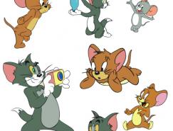迪斯尼卡通人物:猫和老鼠矢量图