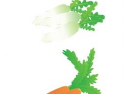 蔬菜系列:萝卜矢量素材