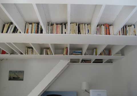 ceiling bookshelf
