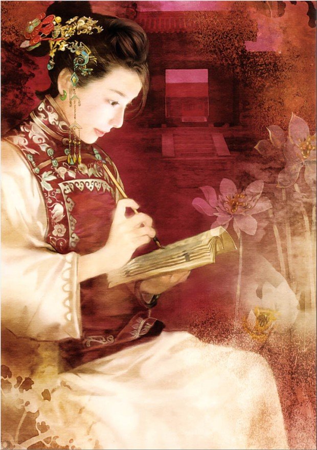 台湾插画家德珍(DerJen):中国古典女性插画欣赏之一