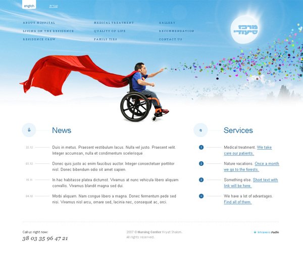 国外残疾人康复医院网页设计