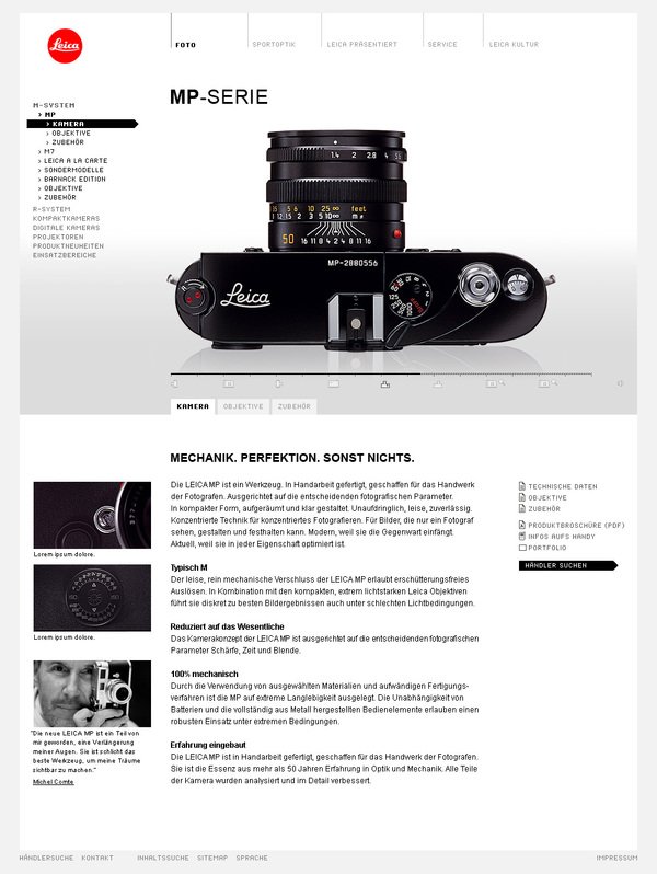 Leica相机网页设计欣赏