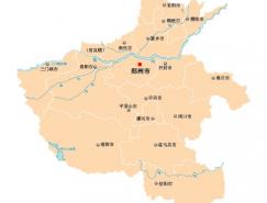 河南省地图矢量素材(EPS格式)