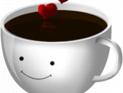 爱心卡通咖啡杯PNG图标