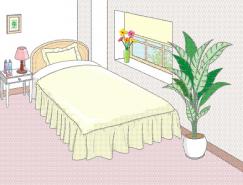 卧室室内装饰矢量图(59)