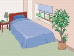 卧室室内装饰矢量图(60)