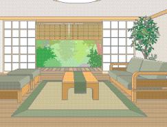 日本风格室内装饰矢量图(71)