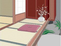 日本风格室内装饰矢量图(75)