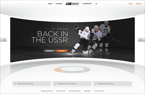 Nike Bauer冰球鞋网页设计