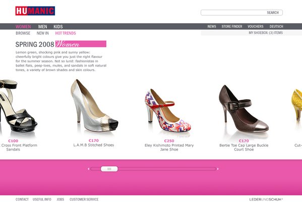 HUMANIC鞋品牌网站设计