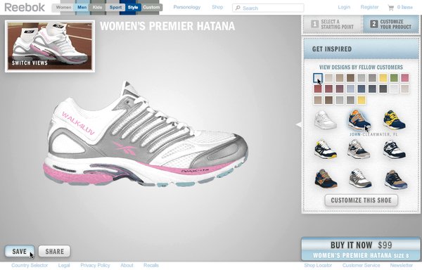 reebok运动鞋网站设计