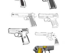 各种手枪矢量素材