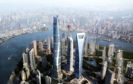 “中国第一高楼”上海中心大厦公布设计方案
