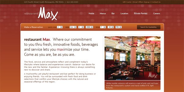 17个风格各异的餐厅网站设计