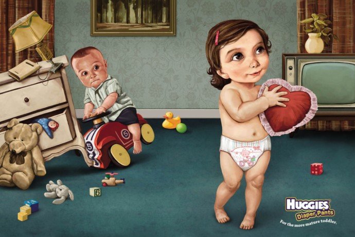 Huggies婴儿尿布平面广告欣赏