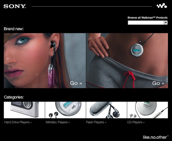 Sony  Walkman WEB界面设计欣赏