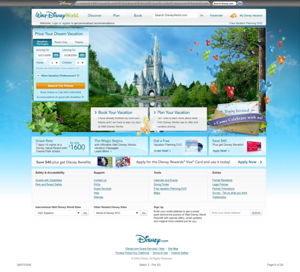 迪斯尼乐园(Disney world)网站设计欣赏